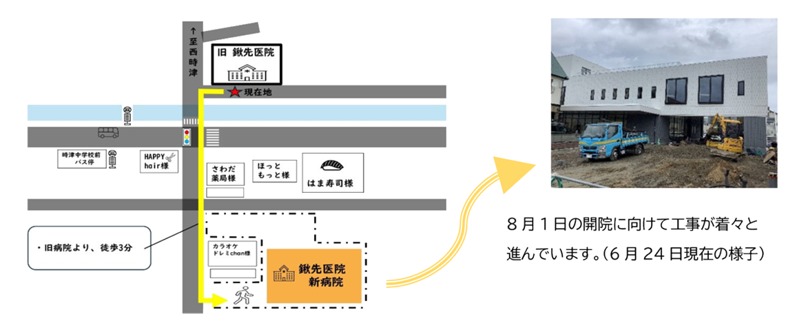 ☆8月1日 鍬先医院が移転します☆